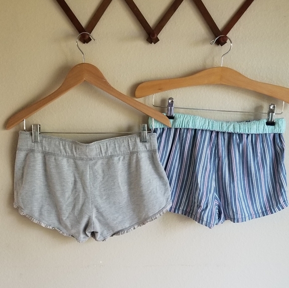 Juniors Lounge Short Pajama Stripes Ruffles Bundle - Picture 2 of 4